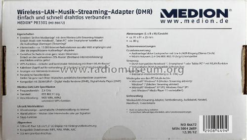 Wireless-LAN-Musik-Streaming-Adapter MD86672 P83301; Medion; Essen (ID = 2749400) Radio