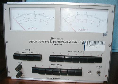 Automatic Distortion Meter MAK-6571; Meguro Electronics (ID = 988736) Equipment