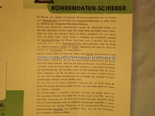 Röhrendaten-Schieber ; Meissner K.-G. (ID = 711334) Equipment