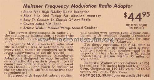 FM Converter 9-1047A; Meissner Mfg. Div., (ID = 2270699) Radio