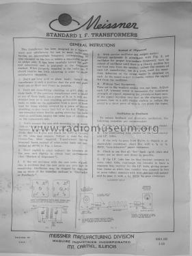 IF Interstage Transformer 16-6659; Meissner Mfg. Div., (ID = 2191729) Radio part
