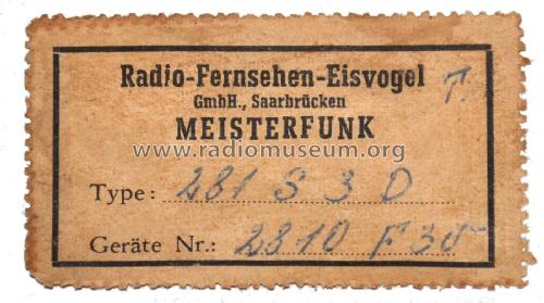 281S3D; Meisterfunk; Radio- (ID = 2034583) Radio