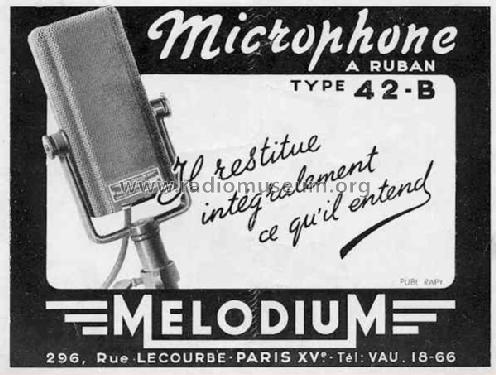 Microphone 42-B; Melodium; Paris (ID = 283427) Microphone/PU