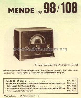 108W; Mende - Radio H. (ID = 1390162) Radio