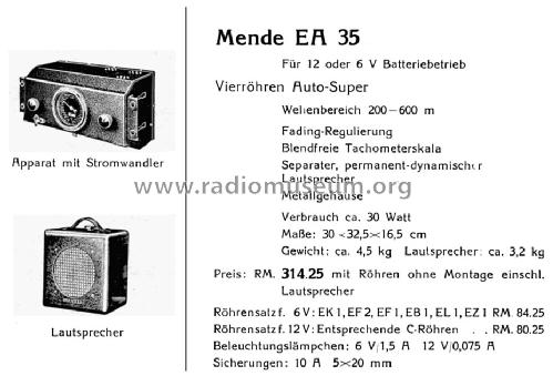 AE35; Mende - Radio H. (ID = 817875) Car Radio