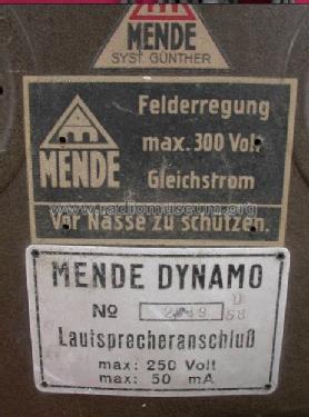 Dynamo D58; Mende - Radio H. (ID = 877304) Speaker-P