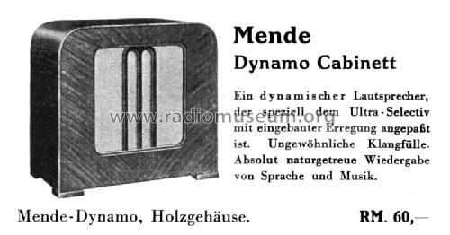 Dynamo Kabinett - Cabinett DW68S; Mende - Radio H. (ID = 1979734) Speaker-P