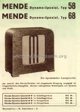 Dynamo-Spezial 58G; Mende - Radio H. (ID = 1444028) Speaker-P