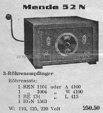 E52N; Mende - Radio H. (ID = 1254169) Radio