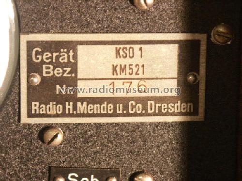 Katodenstrahloszillograph KSO1 ; Mende - Radio H. (ID = 254588) Equipment