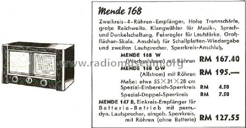 M168-W ; Mende - Radio H. (ID = 1389618) Radio