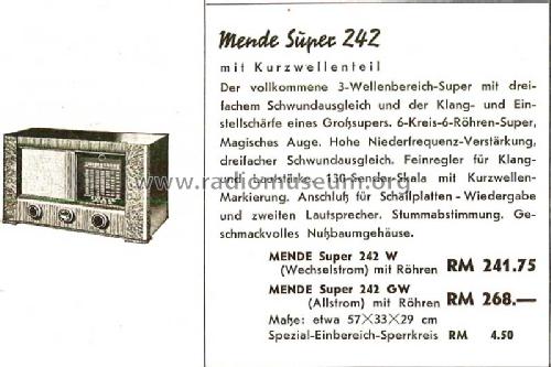 MS242W ; Mende - Radio H. (ID = 1389627) Radio