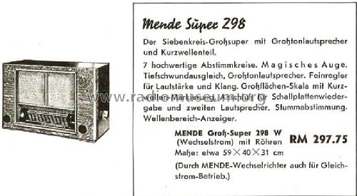 MS298-W ; Mende - Radio H. (ID = 1389628) Radio