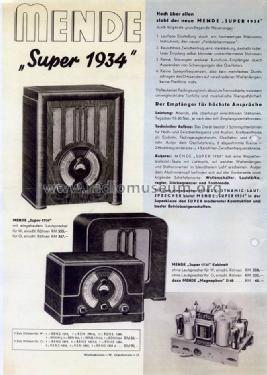 Super S-1934W; Mende - Radio H. (ID = 1058482) Radio