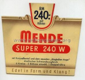 Super MS240W ; Mende - Radio H. (ID = 26163) Radio