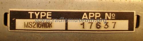Super MS216WDK ; Mende - Radio H. (ID = 2054369) Radio
