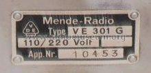 VE301G; Mende - Radio H. (ID = 2224139) Radio