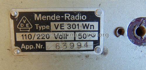 Volksempfänger VE301Wn; Mende - Radio H. (ID = 2492472) Radio