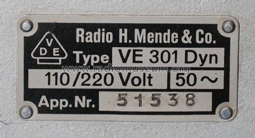 Volksempfänger VE 301 Dyn W; Mende - Radio H. (ID = 2801198) Radio