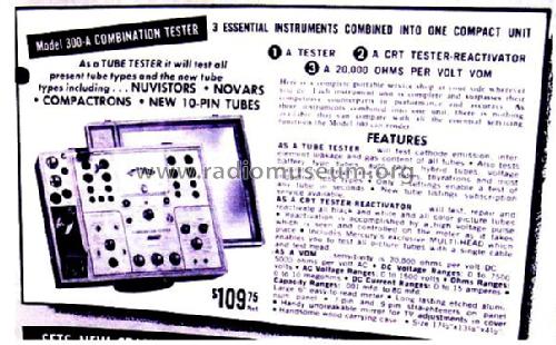 Combination Tester - Tube Tester 300-A; Mercury Electronics (ID = 1428550) Equipment