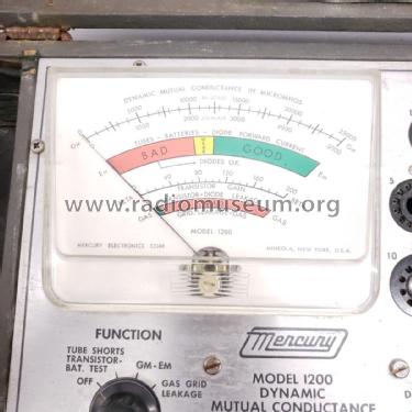 Dynamic Mutual Conductance Tube Tester 1200; Mercury Electronics (ID = 2830204) Equipment