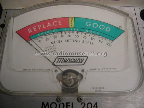 Self-Service Tube Tester 204; Mercury Electronics (ID = 1175729) Equipment
