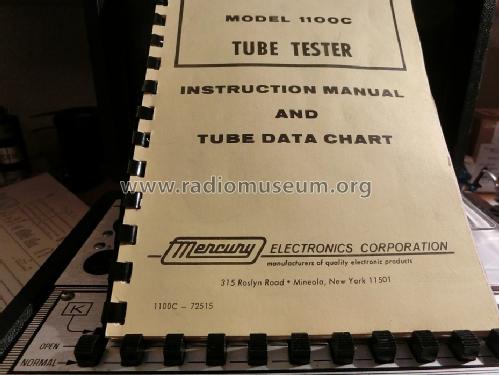 Tube Tester 1100C - 1100CK; Mercury Electronics (ID = 1534802) Equipment