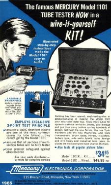 Tube Tester 1101K; Mercury Electronics (ID = 471079) Kit