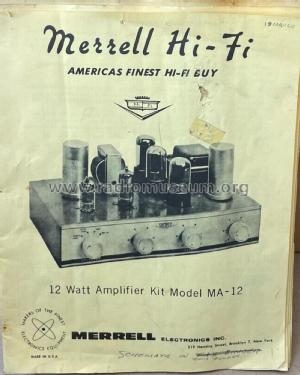 High Fidelity Amplifier MA 12; Merrell Electronics (ID = 2801076) Ampl/Mixer