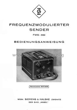 Frequenzmodulierter Sender FMS-822; Messgerätewerk (ID = 2491073) Equipment