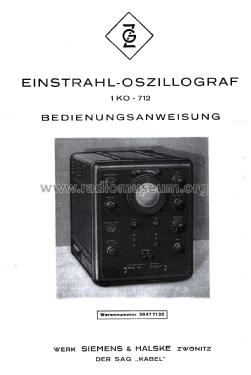 Einstrahl-Oszillograf 1 KO-712; Messgerätewerk (ID = 2491444) Ausrüstung