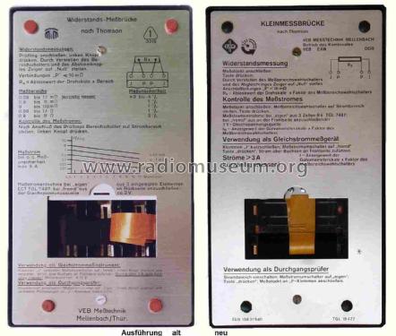 Widerstandsmessbrücke nach Thomson ; Messtechnik (ID = 1727010) Equipment