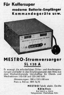 Stromversorger SL 120 A; MESTRO, Fabrik (ID = 1350144) Aliment.