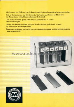 Gerätesatz zur Elektrolyse und elektrochem. Spannungsreihe ; Metallbau und Laborm (ID = 2224600) teaching