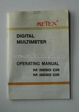 Digital Multimeter M-3650 CR; Metex Corporation, (ID = 1396390) Equipment