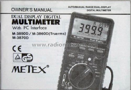 Digital Multimeter M-3870D; Metex Corporation, (ID = 1397465) Equipment