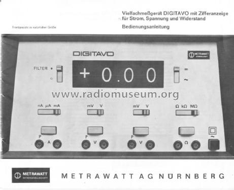 Digitavo HY 511 d; Metrawatt, BBC Goerz (ID = 641430) Equipment