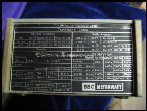 Metratester 3; Metrawatt, BBC Goerz (ID = 568861) Equipment