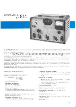 Generateur BF-814; Metrix, Compagnie (ID = 1830763) Equipment