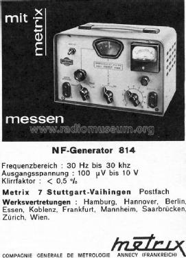 Generateur BF-814; Metrix, Compagnie (ID = 293484) Equipment