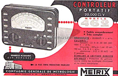 Multimeter 462; Metrix, Compagnie (ID = 1436648) Equipment