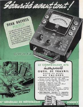 Multimeter 476; Metrix, Compagnie (ID = 381799) Equipment