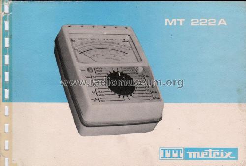 Multimètre MT222; Metrix, Compagnie (ID = 1764768) Equipment