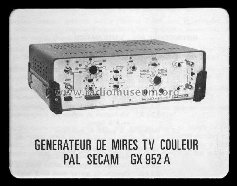 PAL SECAM pattern generator GX952; Metrix, Compagnie (ID = 1969291) Equipment