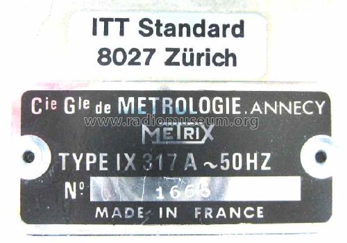 Pont D'Impedance IX317A; Metrix, Compagnie (ID = 998286) Equipment