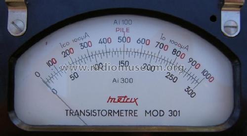 Transistormètre 301; Metrix, Compagnie (ID = 410290) Equipment