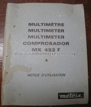 Multimètre MX453F; Metrix, Compagnie (ID = 2103856) Equipment