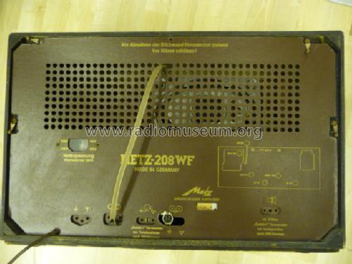 208WF; Metz Transformatoren (ID = 1426285) Radio