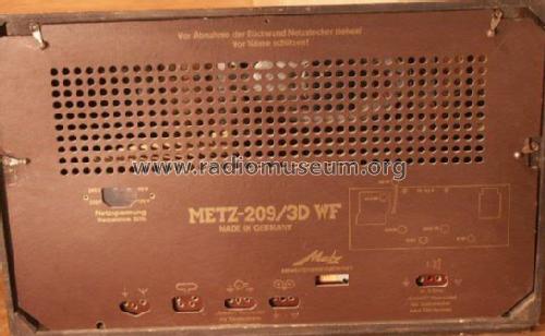 209/3D WF; Metz Transformatoren (ID = 132101) Radio