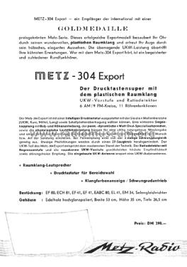 304W Export Ch= 304W; Metz Transformatoren (ID = 1698451) Radio
